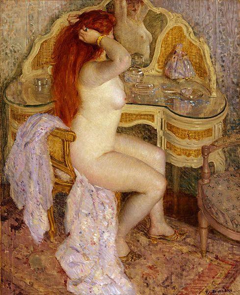 frederick carl frieseke Nude Seated at Her Dressing Table Spain oil painting art
